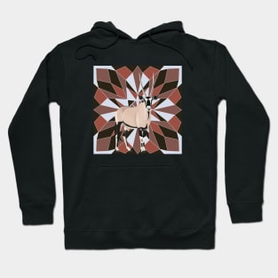 Oryx Antelope From Africa Red Geometric Background Hoodie